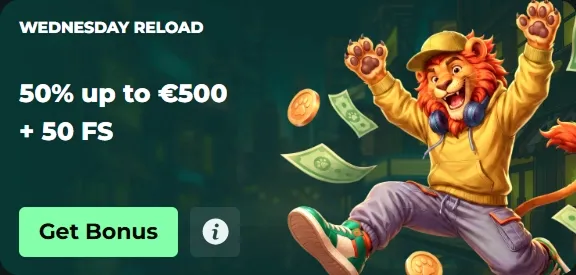 MySpinGo Casino Wednesday Reload 50% up to €500 + 50 FS bonus banner