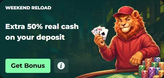 MySpinGo Casino Weekend Reload bonus: Extra 50% real cash on deposit