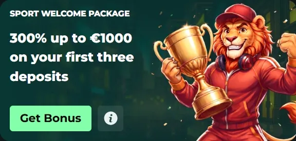 MySpinGo Casino sport welcome package banner with 300% up to €1000 offer
